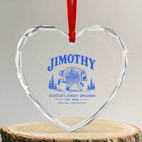 Jimothy Viral Raccoon From Seattle Heart Crystal Glass Ornament Funny Trash Panda Wildlife Seattle Feral Legend