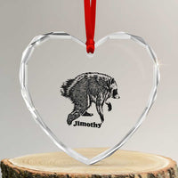 Jimothy Viral Seattle Raccoon Vintage Woodcut Style Graphic Heart Crystal Glass Ornament Funny Trash Panda Wildlife Meme