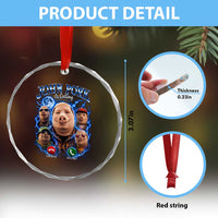 John Pork Calling Crystal Glass Ornament Funny Answer Call Phone Brainrot Meme Vintage Bootleg Graphic