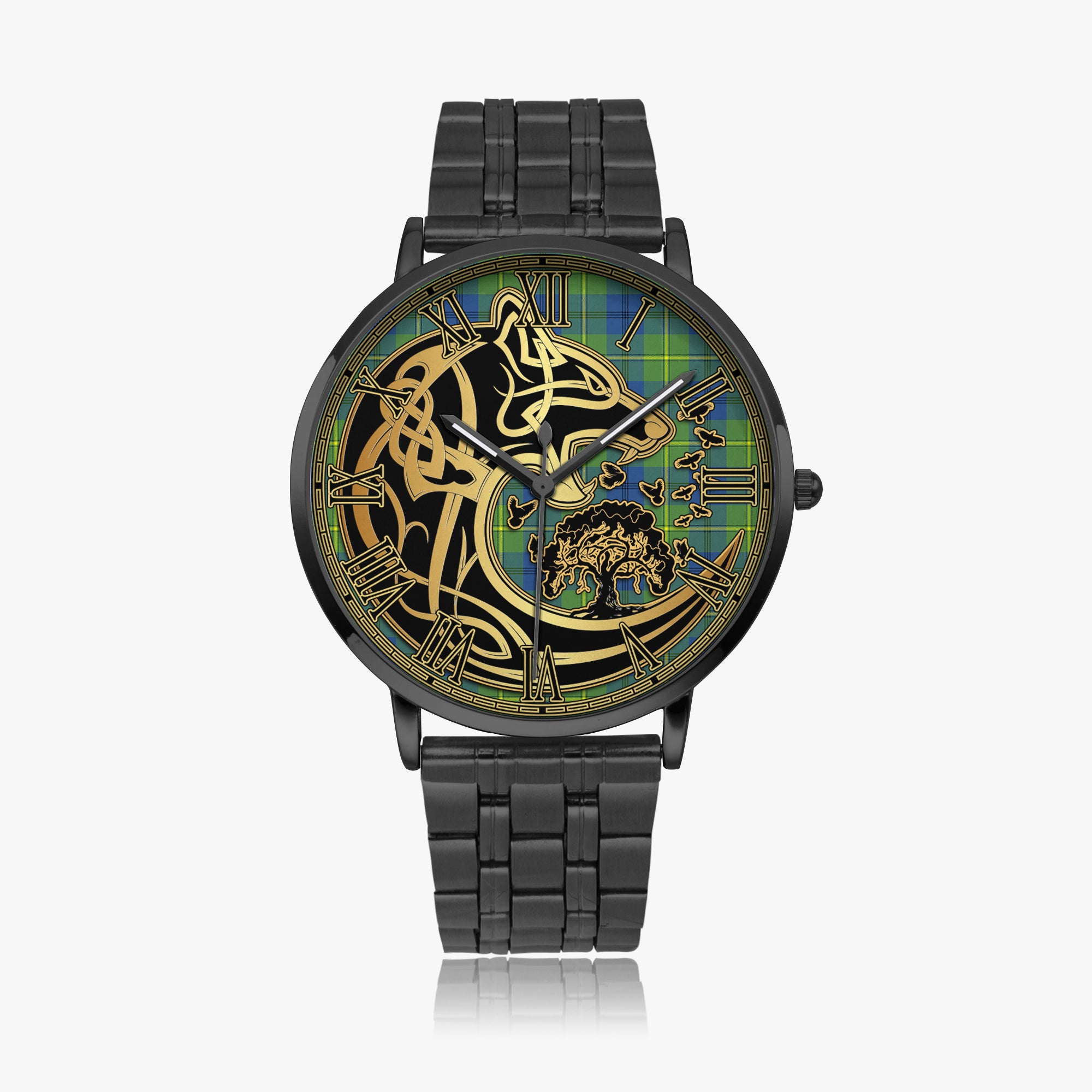 johnstone-johnston-ancient-tartan-watch-with-stainless-steel-trap-tartan-instafamous-quartz-stainless-steel-watch-golden-celtic-wolf-style