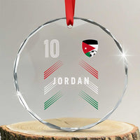 Jordan Soccer Sports Graphic Number 10 Jersey Style Crystal Glass Ornament Proud Jordanian Football Fans Game Day Pride