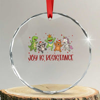 Joy Is Resistance Crystal Glass Ornament Funny Portland Frog Protest Christmas Gift - Wonder Print Shop