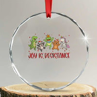 Joy Is Resistance Crystal Glass Ornament Funny Portland Frog Protest Christmas Gift TS12