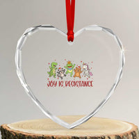 Joy Is Resistance Heart Crystal Glass Ornament Funny Portland Frog Protest Christmas Gift - Wonder Print Shop