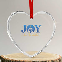 Joy To The World Heart Crystal Glass Ornament Christian Christmas Nativity Scene Star Of Bethlehem - Wonder Print Shop