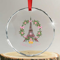 Joyeux Noel Eiffel Tower Christmas In Paris Crystal Glass Ornament TS09