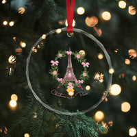 Joyeux Noel Eiffel Tower Christmas In Paris Crystal Glass Ornament TS09