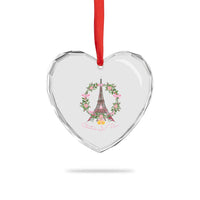 Joyeux Noel Eiffel Tower Christmas In Paris Heart Crystal Glass Ornament - Wonder Print Shop