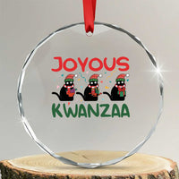 Joyous Kwanzaa Crystal Glass Ornament Funny Cats With Kinara And Presents Cultural Pride Gift TS12