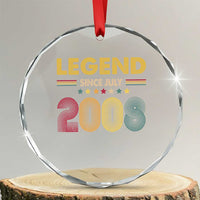 July 18th Birthday Crystal Glass Ornament Legends Since July 2008 Retro Bday