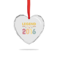 June 10th Birthday Heart Crystal Glass Ornament Legends Since June 2016 Retro Bday