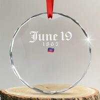 June 19 1865 Juneteenth Flag Crystal Glass Ornament Celebrating Black Freedom History - Wonder Print Shop