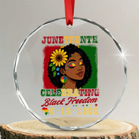 Juneteenth 1865 Black Freedom Celebration Crystal Glass Ornament Afrocentric Pride Melanin Girl - Wonder Print Shop