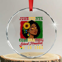 Juneteenth 1865 Black Freedom Celebration Crystal Glass Ornament Afrocentric Pride Melanin Girl TS02