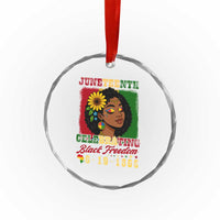 Juneteenth 1865 Black Freedom Celebration Crystal Glass Ornament Afrocentric Pride Melanin Girl TS02