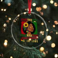 Juneteenth 1865 Black Freedom Celebration Crystal Glass Ornament Afrocentric Pride Melanin Girl TS02