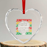 Juneteenth 1865 Heart Crystal Glass Ornament Celebrate Black Freedom Breaking Every Chain - Wonder Print Shop
