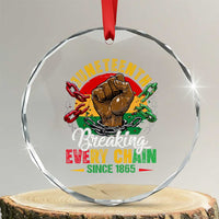 Juneteenth Breaking Every Chain Since 1865 Crystal Glass Ornament Retro Vintage TS10