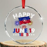 Juneteenth Flag Crystal Glass Ornament Black Freedom Black History June 19 1865 - Wonder Print Shop