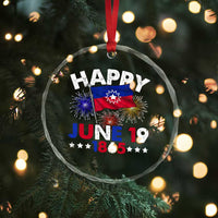 Juneteenth Flag Crystal Glass Ornament Black Freedom Black History June 19 1865 - Wonder Print Shop