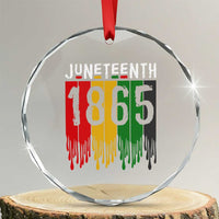 Juneteenth Freedom Pride Crystal Glass Ornament African American Heritage Graphic