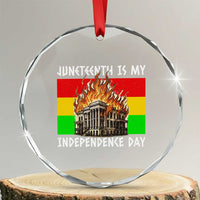 Juneteenth Is My Independence Day Crystal Glass Ornament Bold Afro Liberation Pan-African Flag TS02
