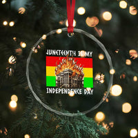 Juneteenth Is My Independence Day Crystal Glass Ornament Bold Afro Liberation Pan-African Flag TS02
