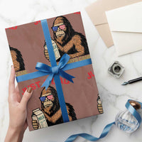Just A Dad Who Always Came Back With The Milk Wrapping Paper Roll Funny Fathers Day Bigfoot Sasquatch Lovers - Wonder Print Shop