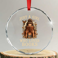 Just A Girl Who Loves Books Crystal Glass Ornament Funny Bookworm Quote TS12