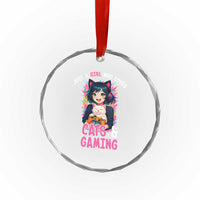 Just A Girl Who Loves Cats And Gaming Crystal Glass Ornament Cute Gamer Gift TS12