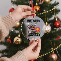 Just A Girl Who Loves Ice Hockey Crystal Glass Ornament Sports Lover Gift - Wonder Print Shop