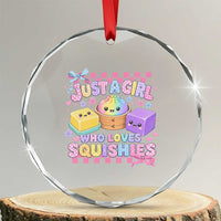 Just A Girl Who Loves Squishies Crystal Glass Ornament Cute Kawaii Dumpling Graphic Coquette Bow Girls