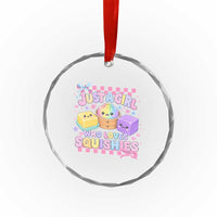 Just A Girl Who Loves Squishies Crystal Glass Ornament Cute Kawaii Dumpling Graphic Coquette Bow Girls