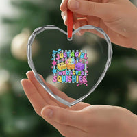 Just A Girl Who Loves Squishies Heart Crystal Glass Ornament Cute Butter Dumpling Graphic Coquette Bow Girls