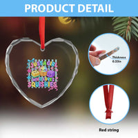 Just A Girl Who Loves Squishies Heart Crystal Glass Ornament Cute Butter Dumpling Graphic Coquette Bow Girls