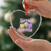 Just A Girl Who Loves Squishies Heart Crystal Glass Ornament Cute Kawaii Dumpling Graphic Coquette Bow Girls