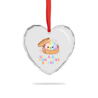 Just A Girl Who Loves Squishies Heart Crystal Glass Ornament Cute Rainbow Dumpling Squishy Graphic