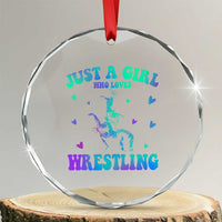 Just A Girl Who Loves Wrestling Crystal Glass Ornament Funny Wrestle Lover Wrestler TS10