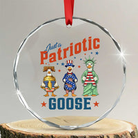 Just A Patriotic Goose Crystal Glass Ornament Funny Freedom Goose Patriotic
