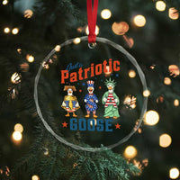 Just A Patriotic Goose Crystal Glass Ornament Funny Freedom Goose Patriotic