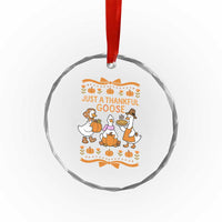Just a Thankful Goose Crystal Glass Ornament Thanksgiving Silly Gooses TS10