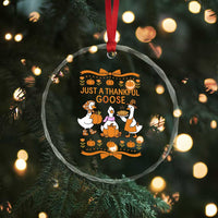 Just a Thankful Goose Crystal Glass Ornament Thanksgiving Silly Gooses TS10