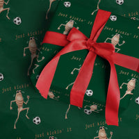 Just Kickin It Wrapping Paper Roll Funny Marcus The Worm Soccer Meme