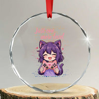 Just One More Game Crystal Glass Ornament Cute Girl Playing Game Humor Gift TS12