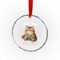 Just One More Game Crystal Glass Ornament Funny Lazy Cat Playing Video Game TS12
