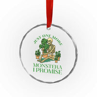 Just One More Monstera Crystal Glass Ornament Skeleton Plant Lover Gift TS12