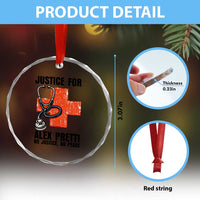 Justice For Alex Pretti Crystal Glass Ornament Minneapolis Support Gift