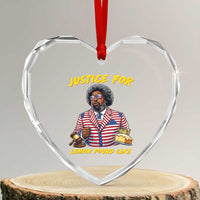 Justice for Lemon Pound Cake Funny Viral Meme Heart Crystal Glass Ornament Edgy Hip Hop Humor Parody Gift for Rap Fans