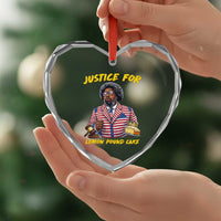 Justice for Lemon Pound Cake Funny Viral Meme Heart Crystal Glass Ornament Edgy Hip Hop Humor Parody Gift for Rap Fans