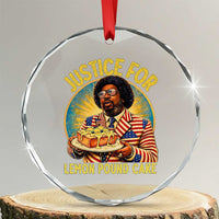 Justice for Lemon Pound Cake Patriotic Meme Crystal Glass Ornament Funny Viral Hip Hop Parody for Music Rap Fans